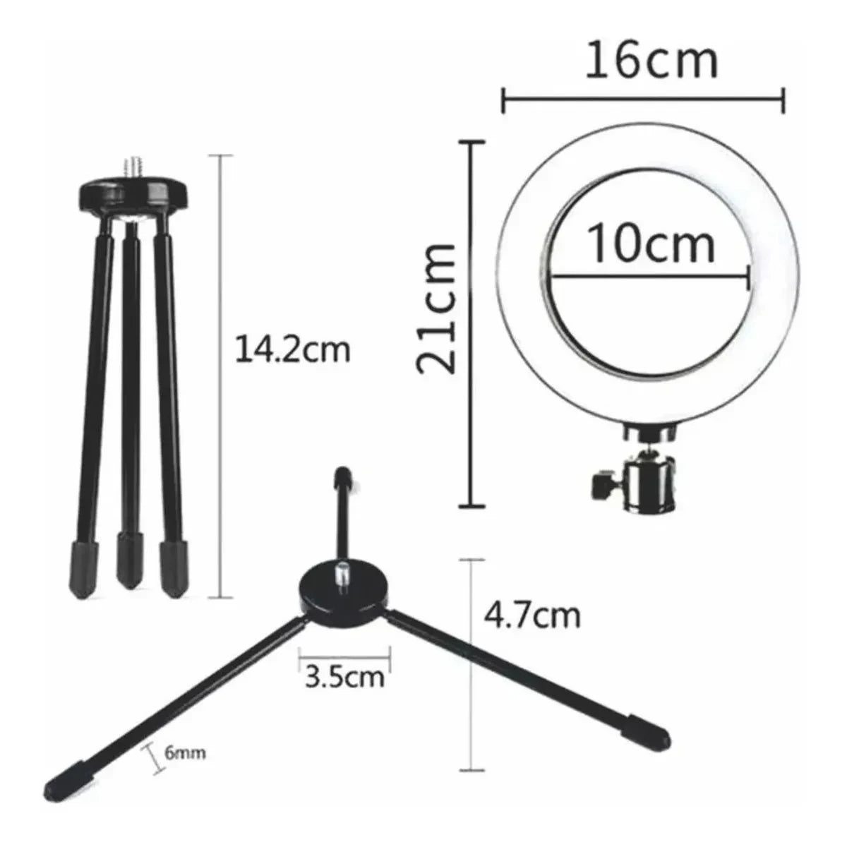 Ring Light luminária portátil com tripé, seu próprio estúdio de fotografia com você.