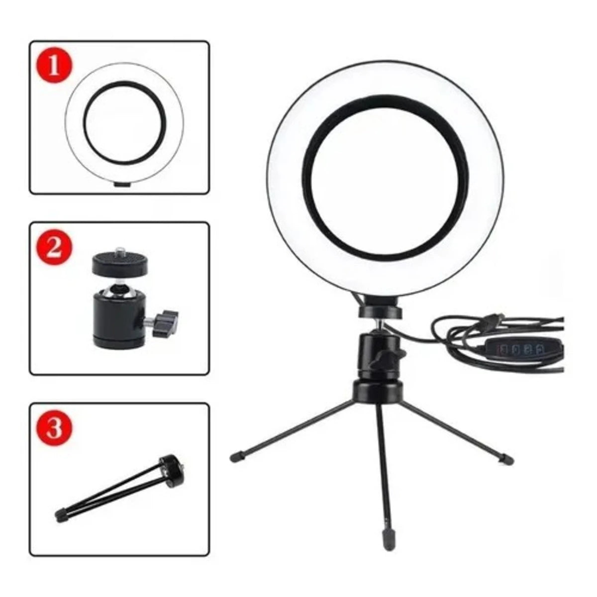 Ring Light luminária portátil com tripé, seu próprio estúdio de fotografia com você.