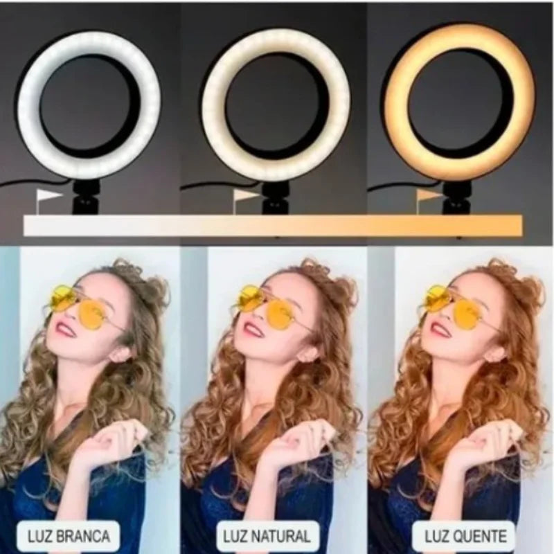 Ring Light luminária portátil com tripé, seu próprio estúdio de fotografia com você.