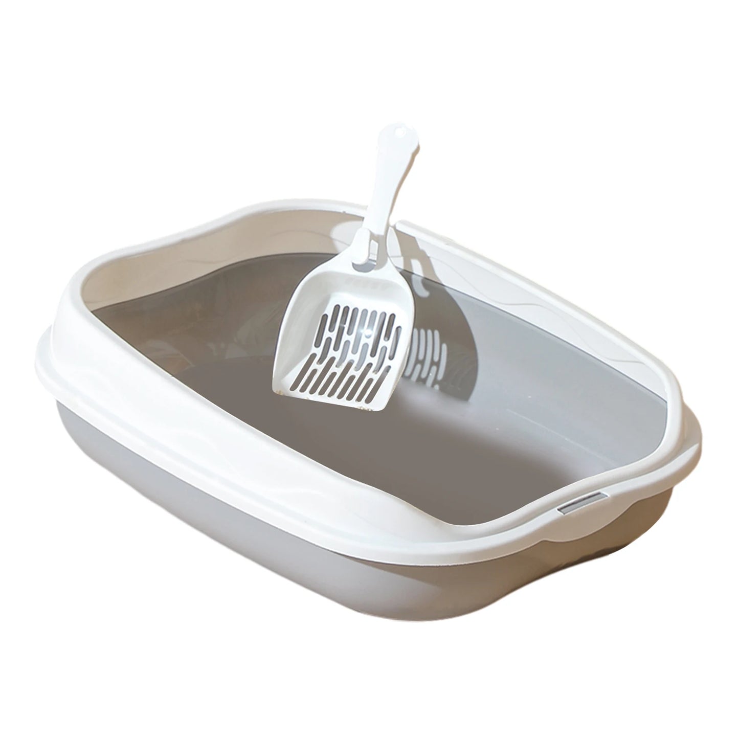 Caixa de areia para gatos, bacia portátil removível, semifechada, caixa de areia para gatinhos, penico, banheiro para coelhos, gatos de médio e grande porte, animais pequenos