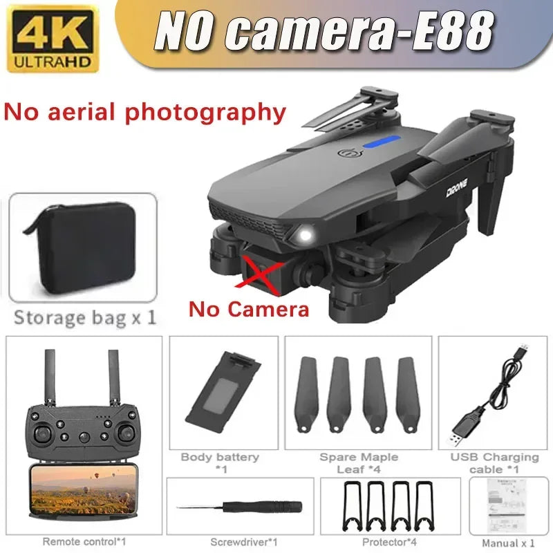 2025 E88 Drone RC Profissional Grande Angular HD 4K Modo de Câmera
Brinquedo de Presente para Crianças