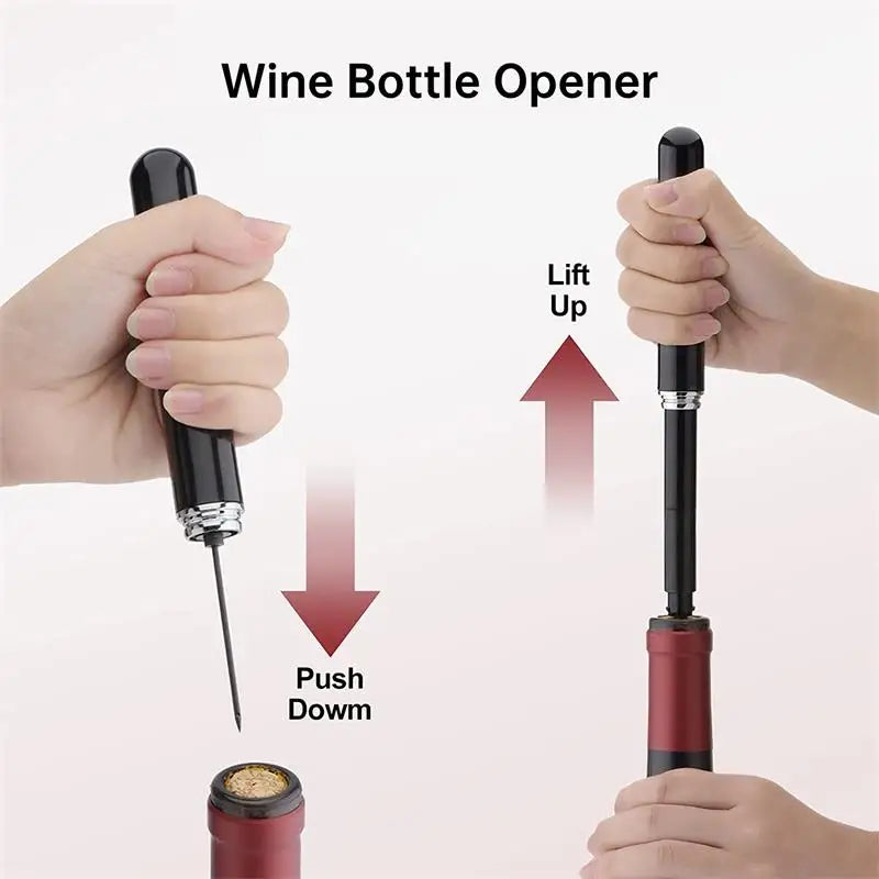 1Pc Preto Aço Inoxidável , Saca-rolhas, Abridor de Garrafas de Vinho , Portátil Saca-rolhas de Vinho
