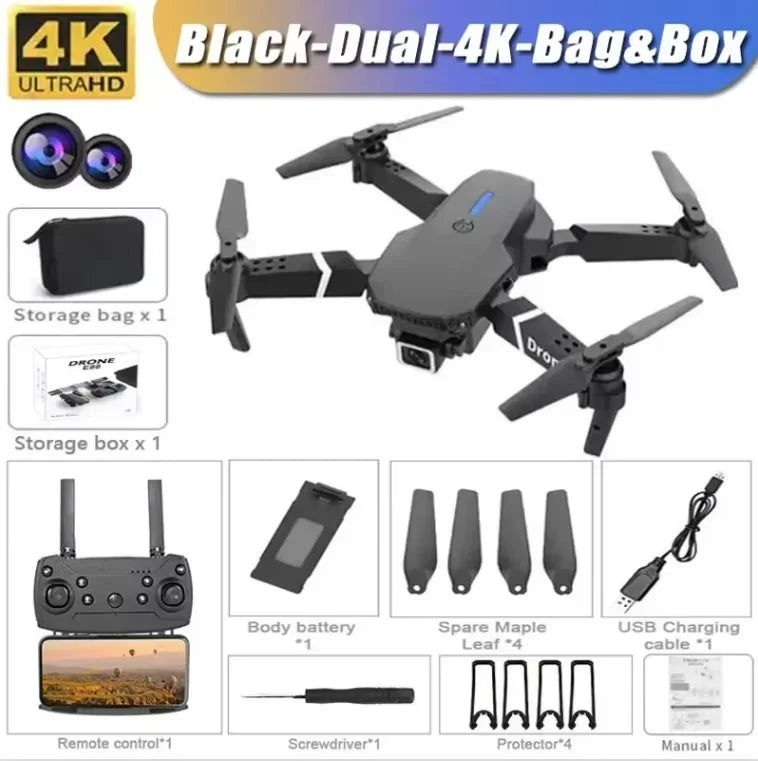 2025 E88 Drone RC Profissional Grande Angular HD 4K Modo de Câmera
Brinquedo de Presente para Crianças