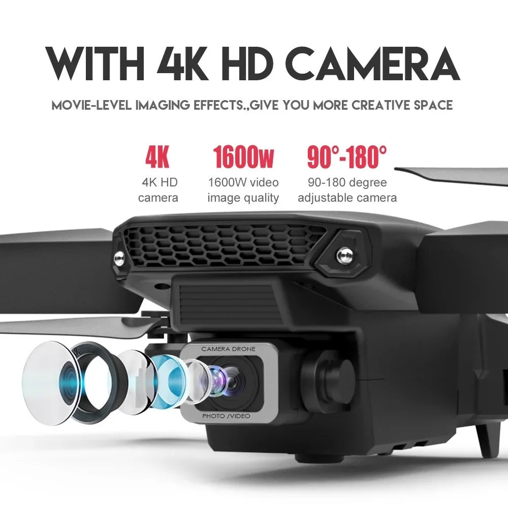 2025 E88 Drone RC Profissional Grande Angular HD 4K Modo de Câmera
Brinquedo de Presente para Crianças