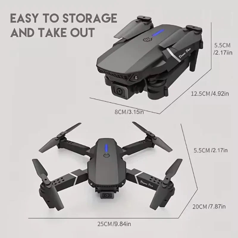 2025 E88 Drone RC Profissional Grande Angular HD 4K Modo de Câmera
Brinquedo de Presente para Crianças