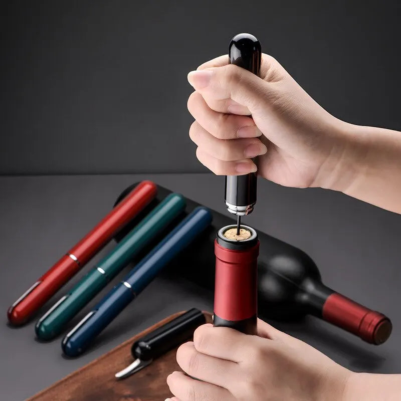 1Pc Preto Aço Inoxidável , Saca-rolhas, Abridor de Garrafas de Vinho , Portátil Saca-rolhas de Vinho