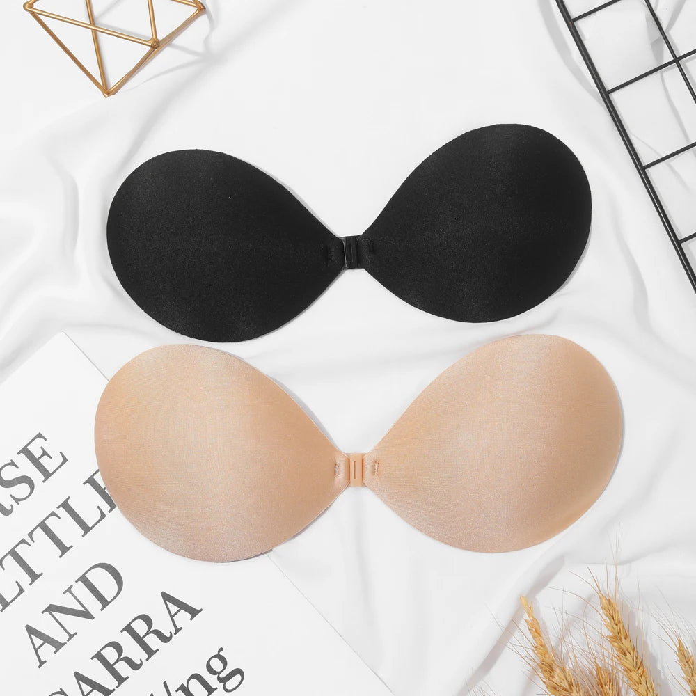 VKME Sexy Mulheres
 Invisível Push Up , Sutiã Autoadesivo Silicone, Busto Fechamento Frontal, Sutiã Adesivo Pele, Sem Costas ,Sutiã Sem Alças.
